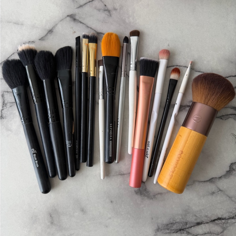 16pc makeup brushes sephora nyx eco tools elf etc